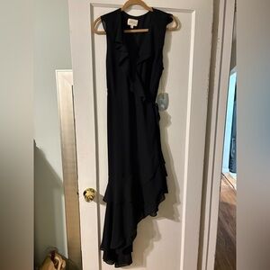 NWT If By The Sea - Anthropologie Black Wrap Dress